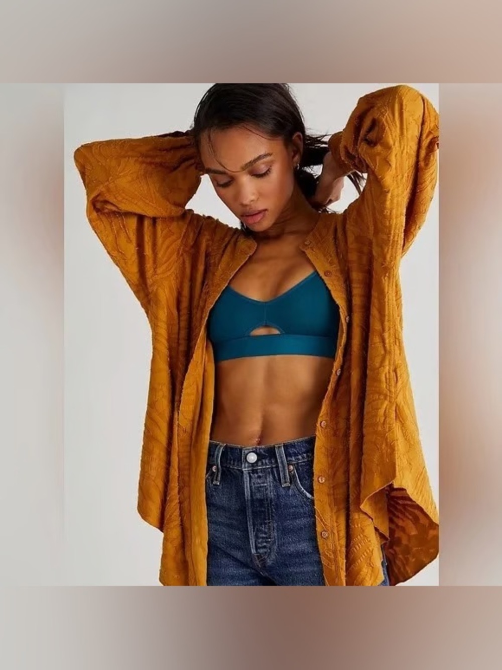 Free People Can't Stop Dreaming Flowy Tunic Top Western - Picture 2 of 11